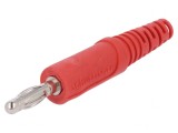 Mufă Banană 4mm Roșie Neizolată 32A 70VDC