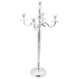 VidaXL Suport pentru lum&acirc;nări Argintiu 32x32x79.5 cm Aluminiu