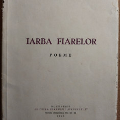 SEBASTIAN POPOVICI - IARBA FIARELOR (POEME) [editia princeps, 1942]