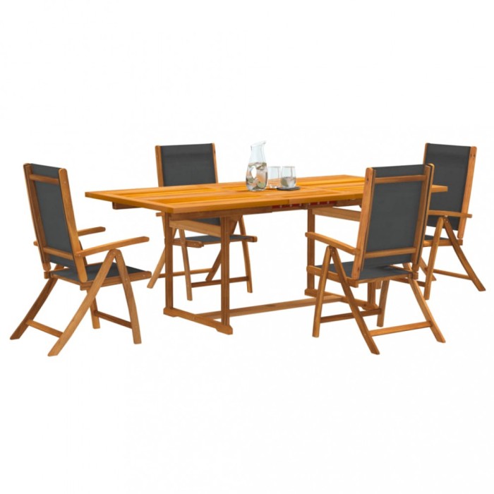 Gossi set mobilier de gradina, 5 piese, lemn masiv acacia/textilena