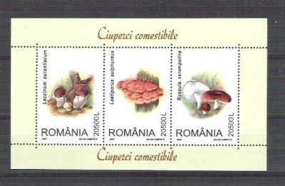 Romania 2003 - Mushrooms - MNH perforated sheet RO.008 foto