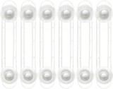 Set de 6 incuietori de siguranta pentru copii, alb, plastic, 16,5 x 3,5 cm
