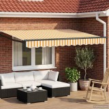 vidaXL Marchiza electrica retractabila 3 x 2,5 m Galben Alb cu LED Senzor Vreme