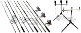 Kit Complet Pescuit Crap 3 Lansete 3 Mulinete Rod Pod Full Echip 3.6m