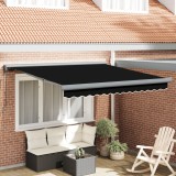 vidaXL Marchiză manuală retractabilă neagră 350x250 cm