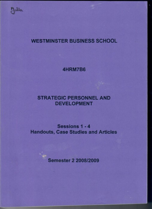 Strategic Personnel and Development
