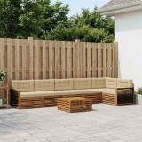 Cumpara ieftin Set de canapele de exterior 7 buc. 6-Locuri Natural si Bej