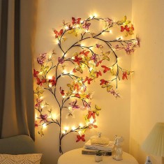 Ghirlanda luminoasa decorativa cu ramuri flexibile , 1.6 m, 72 LED-uri, telecomanda si alimentare USB