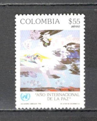 Columbia.1986 Posta aeriana:Anul international al pacii-Pictura GC.73 foto