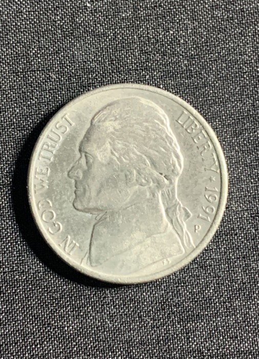 Moneda five cents 1991 USA