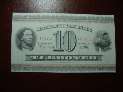 DANEMARCA 10 KRONER 1936 EXCELENTA foto