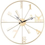 Ceas mare de perete, din metal, auriu - B60, 60 cm, Oem