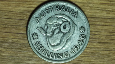 Australia -moneda de colectie- 1 shilling 1946 argint -George VI- stare buna foto