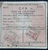 Bilet de calatorie CFR, clasa III-a, intoarcere de la Odihna statiunea Lacul Rosu, 1958
