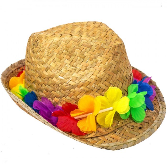 Set Accesorii Deghizare, Palarie Paie, Marime 54, Multicolor
