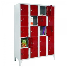 DULAP VESTIAR METALIC CU PICIOARE SI 20 compartimente 170/20, 1200x500x1800 mm (LxlxH), usi color