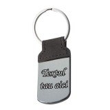 Breloc personalizat piele dreptunghiular gravat cu textul tau