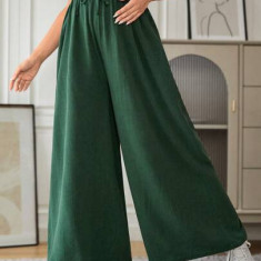 Pantaloni largi, cu snur reglabil, Maternity, verde, dama