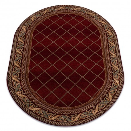 Covor de l&acirc;nă Omega oval KASTOR Spalier red 2 roşu, 200x300 cm