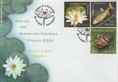 2008 Romania, FDC Rezervatia Paraul Petea - Baile 1 Mai Oradea LP 1822, prima zi foto