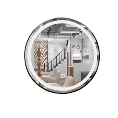 Consola de coafură consola de frizerie consola de cosmetică oglindă LED cu ramă de aluminiu 110x110 PRO