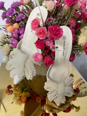 Papuci cu Toc Sabrina White foto