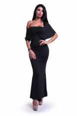 D543-1 Rochie lunga, tip sirena, cu umerii goi si aspect petrecut foto