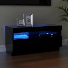 Gossi comoda tv cu lumini led, negru, 80x35x40 cm
