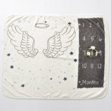 Păturică Milestone Plusată Bebeluși Drool, 75x100cm, Ingeras - Fotografie Evoluție Bebelus, Rame Incluse