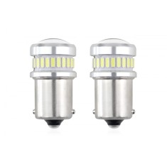 Set becuri auto cu LED CANBUS compatibil P21 R5W/R10W 30 SMD Alb 12V/24V,