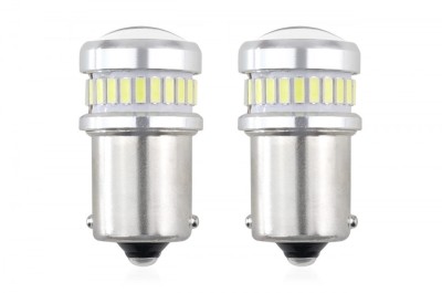 Set becuri auto cu LED CANBUS compatibil P21 R5W/R10W 30 SMD Alb 12V/24V, foto