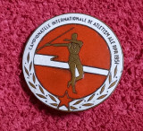 Insigna (rara) Campionatele Internationale de ATLETISM ale RPR 1951