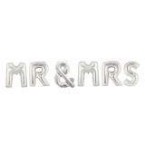 Set baloane folie Mr &amp; Mrs argintiu