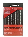 Bosch Set 9 burghie, caseta 5 metal + 4 zidarie, D3-8mm