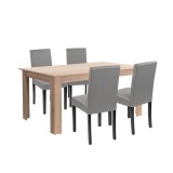 Cumpara ieftin Set de masă Leon 4+1, gri stejar Sonoma