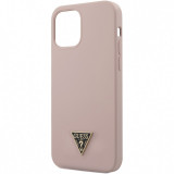 Husa TPU Guess Metal Triangle pentru Apple iPhone 12 Pro Max, Roz Deschis GUHCP12LLSTMLP