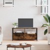 VidaXL Comodă TV, stejar afumat, 90x33x45 cm, lemn prelucrat &amp; fier