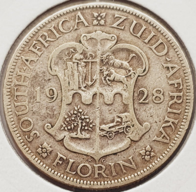 311 Africa de sud 1 Florin 1928 George V km 18 argint foto