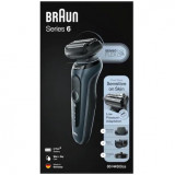 Aparat de ras electric Braun Series 6 60-N4500cs, Wet&amp;amp;Dry, 3 accesorii, Statie de incarcare, Trusa de voiaj, Negru