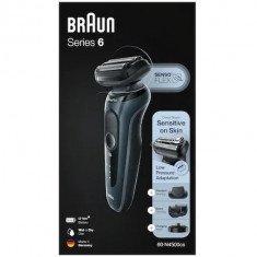 Aparat de ras electric Braun Series 6 60-N4500cs, Wet&amp;Dry, 3 accesorii, Statie de incarcare, Trusa de voiaj, Negru