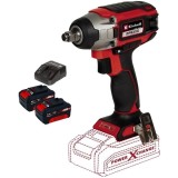 Einhell IMPAXXO 18/230 PXC + Twinpack + 4514095 - Masina de insurubat cu impact patrat 1/2 inch 230 Nm + Set 2 acumulatori si incarcator Li-Ion 18 V 4