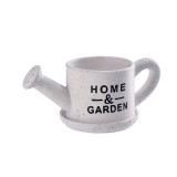 Cumpara ieftin Ghiveci flori ceramica alba neagra Stropitoare Home Garden 33 x 16 x 13 cm