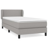 Cumpara ieftin Pat continental cu saltea, gri deschis, 80x200 cm, textil
