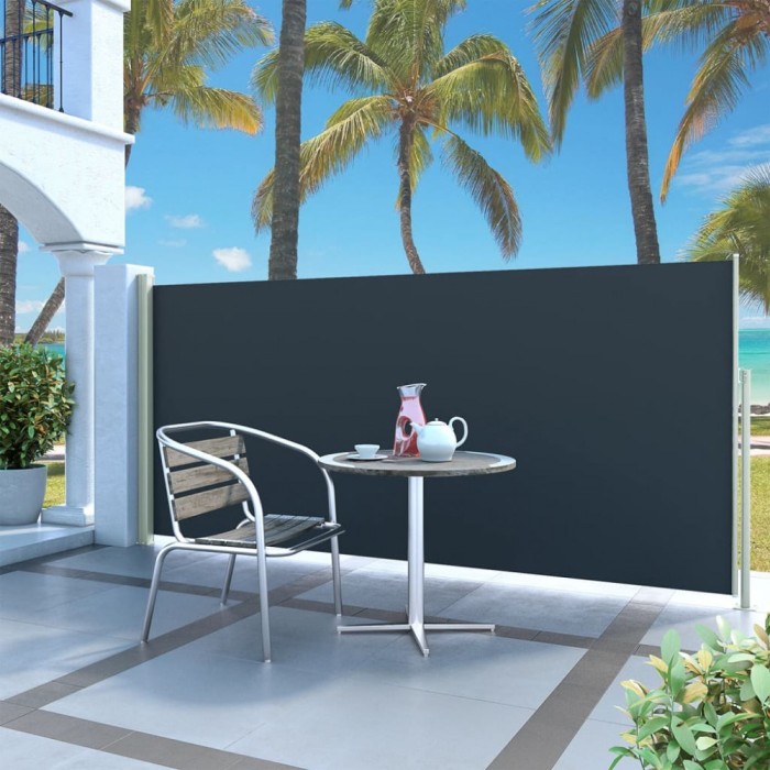 vidaXL Copertină laterală retractabilă de terasă, negru, 140x300 cm 317874
