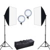 Kit de 2 softboxuri, cu 2 trepiezi reglabili 200 cm, 2 panouri LED Bi color, de 45W, temperatura culorii reglabila, geanta de transport inclusa, Dactylion