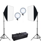 Cumpara ieftin Kit de 2 softboxuri, cu 2 trepiezi reglabili 200 cm, 2 panouri LED Bi color, de 45W, temperatura culorii reglabila, geanta de transport inclusa, Dactylion