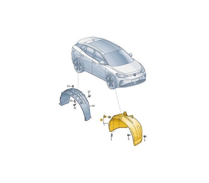 Carenaj roata Volkswagen Id.4, 12.2020-2023, montare fata, dreapta, (HDPE), RapidAuto