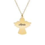 Angelino - Colier personalizat ingeras din argint 925 placat cu aur galben 24K