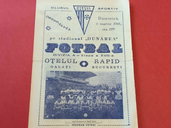 Program meci fotbal OTELUL GALATI - RAPID BUCURESTI (06.03.1988)