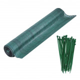 Cumpara ieftin Plasa de umbrire, HDPE, 65 g/mp, grad de umbrire 63%, verde, 10x1.5 m, 50 coliere, Springos